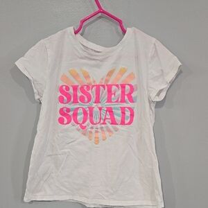 The Children's Place White and Pink Short Sleeve Tee Sister Squad